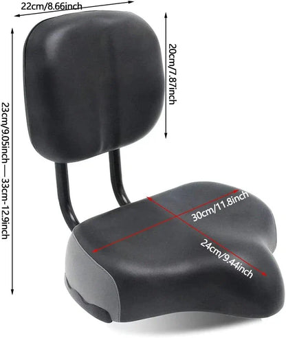 Backrest Saddle Bike Seat 11.5"x9.5" for Bicycle Tricycle