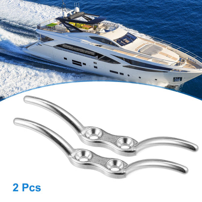 2Pcs Stainless Steel Flagpole Cleat Hooks for Marine Boat Deck