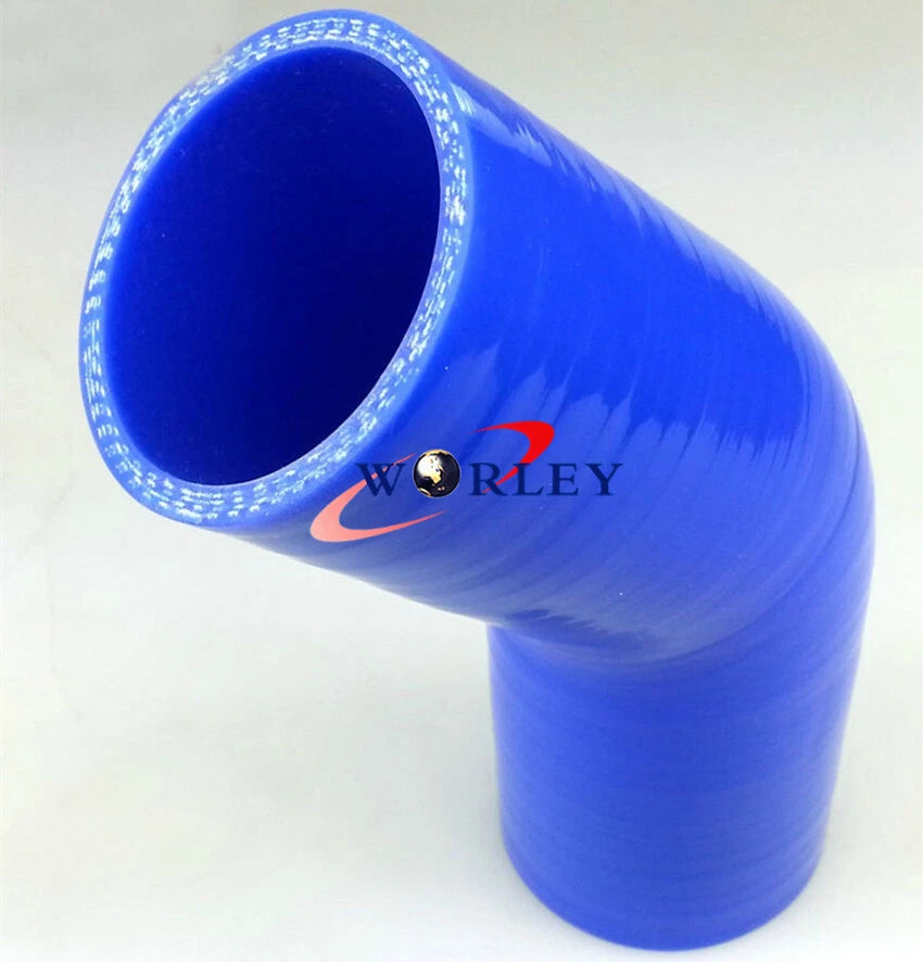 2.5 to 3 Inch Black Silicone 45 Degree Elbow Reducer Hose for Universal Fit