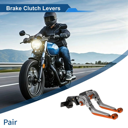 Adjustable Brake Clutch Levers for Kawasaki ZX14R (2006–2023) Titanium Orange
