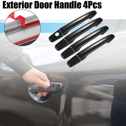 4Pcs Door Handle Cover for Mitsubishi (No Keyless Holes, Carbon Fiber)