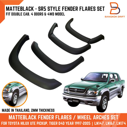 Matte Black SR5 Fender Flare Arch for Toyota Hilux Ute (1997-2004)