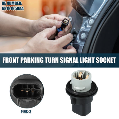 Front Turn Signal Tail Light Socket for Jeep Grand (2011–2017) 3 Pins No. 68191950AA