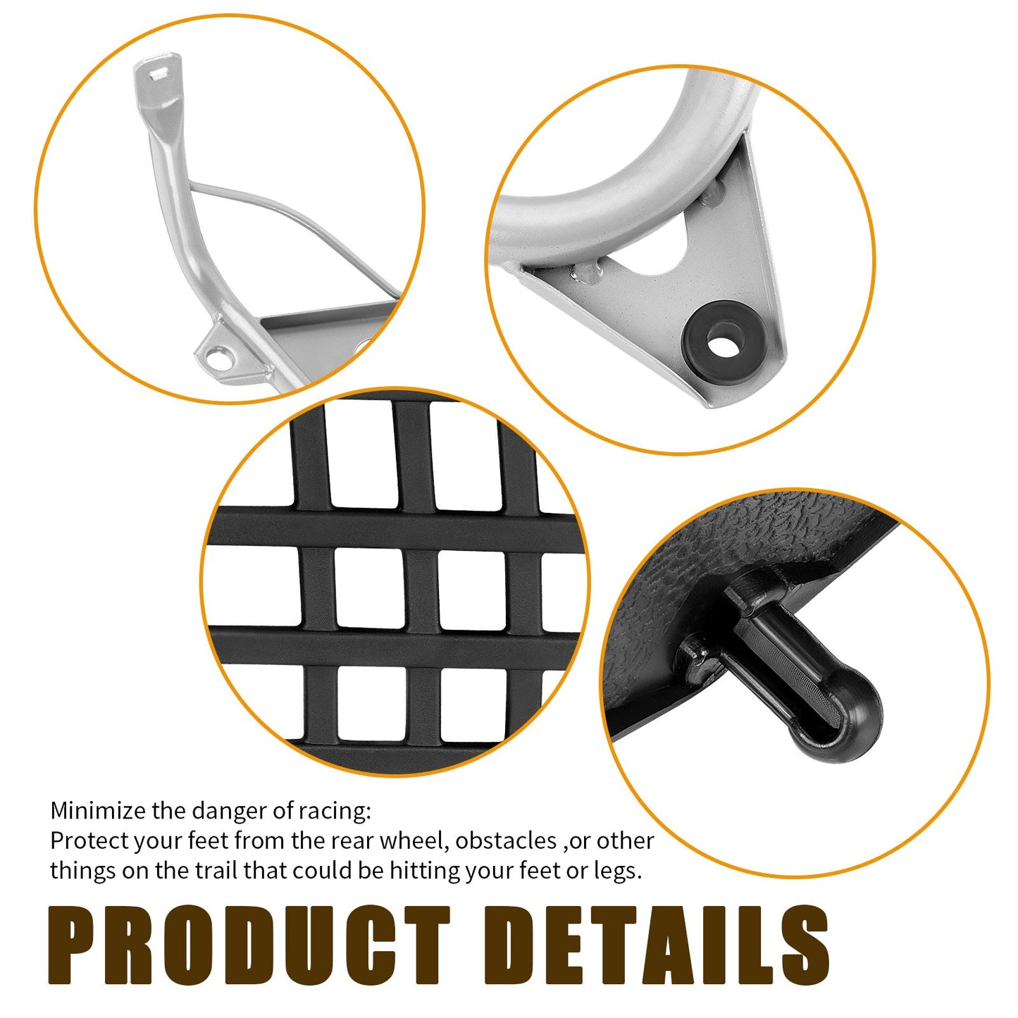 Silver Heel Guards for Yamaha Banshee 350 (1990–2006)