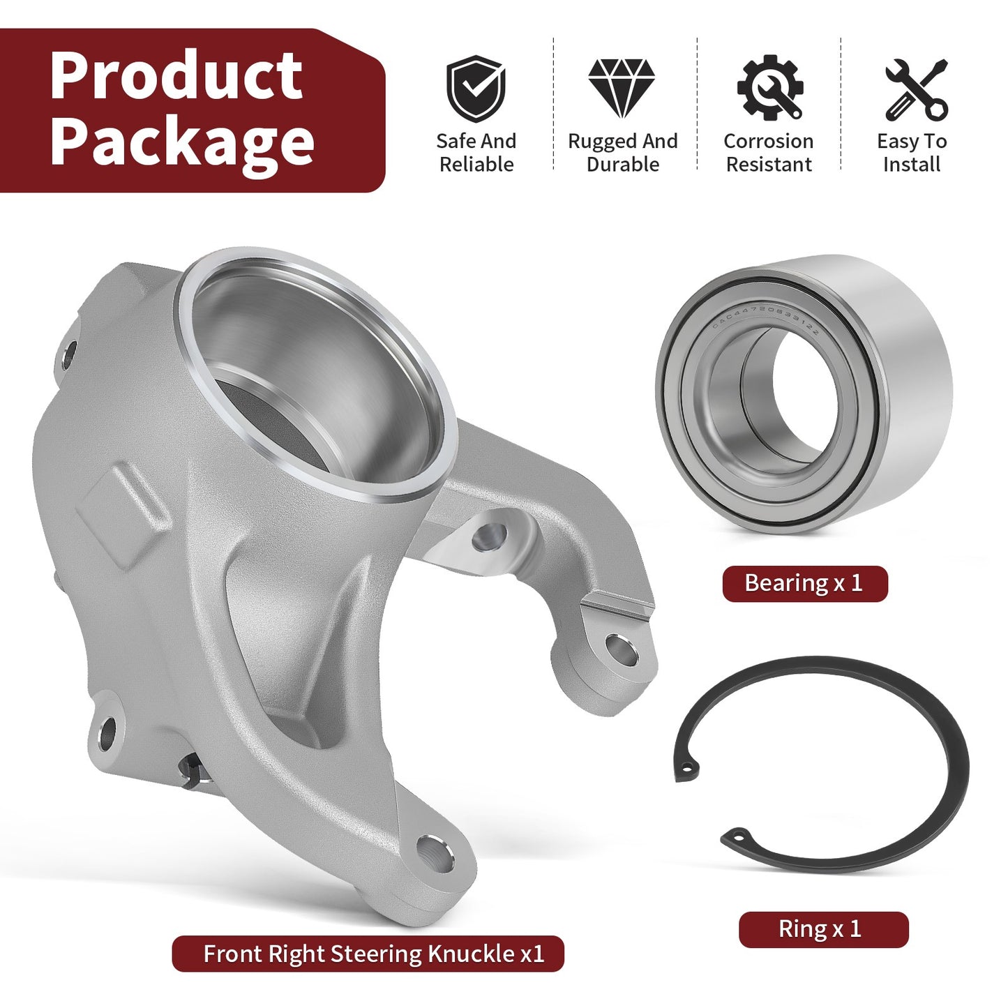 Front Right Steering Knuckle Bearing Kit for Polaris Sportsman Scrambler (2008–2019)