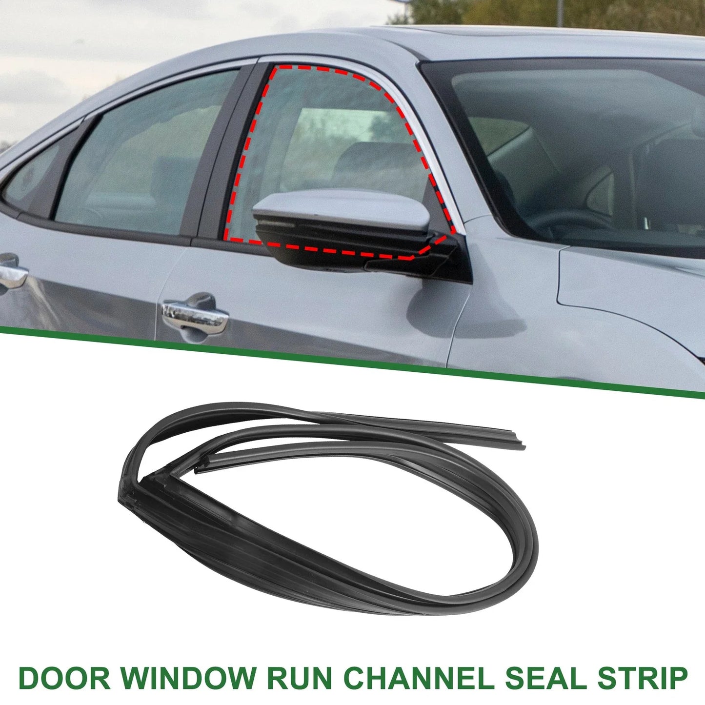 Front Left Door Window Run Channel Seal Strip for Honda Civic (2006-2011)