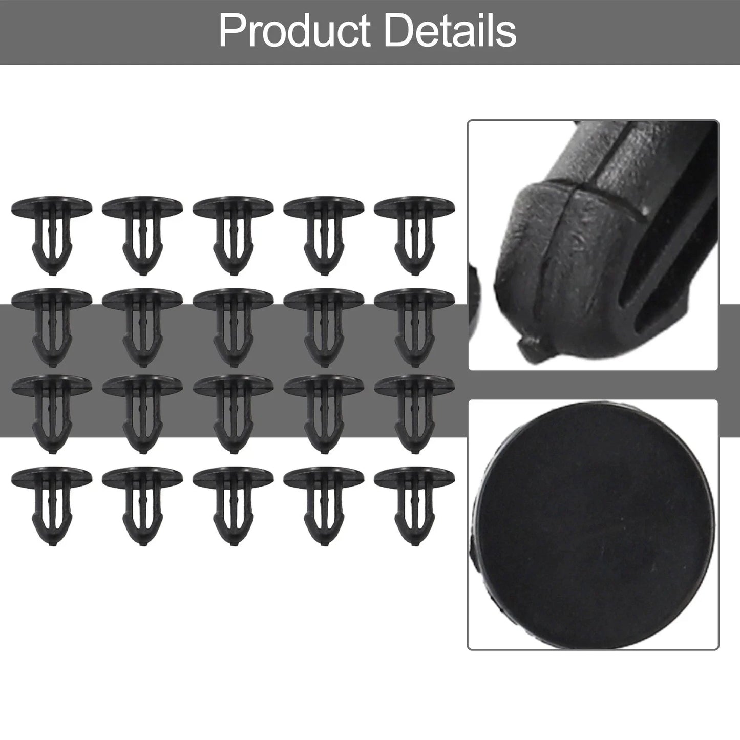 Clip / 10mm / Cowl Grille Clip Nylon Stem 20pcs for Civic Del Sol