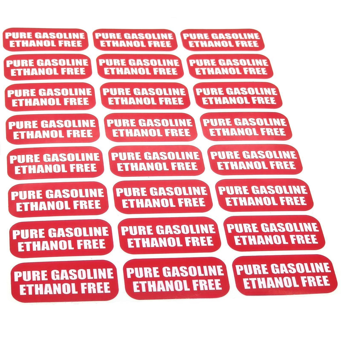 24-Pack Gasoline Ethanol Free Stickers for Fuel Tanks