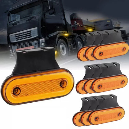 Pack of 10 Orange Amber Side Marker Lights for Trucks and Trailers