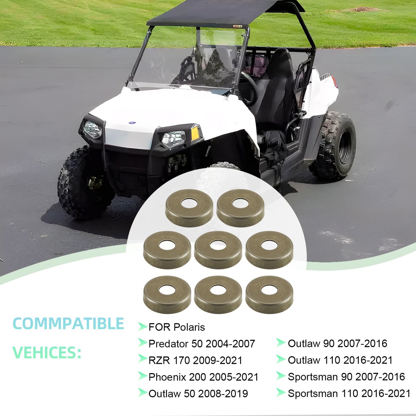 Set of 8 Front A-Arm Bushing Rubber Caps for Polaris Predator 50 (2004–2007)