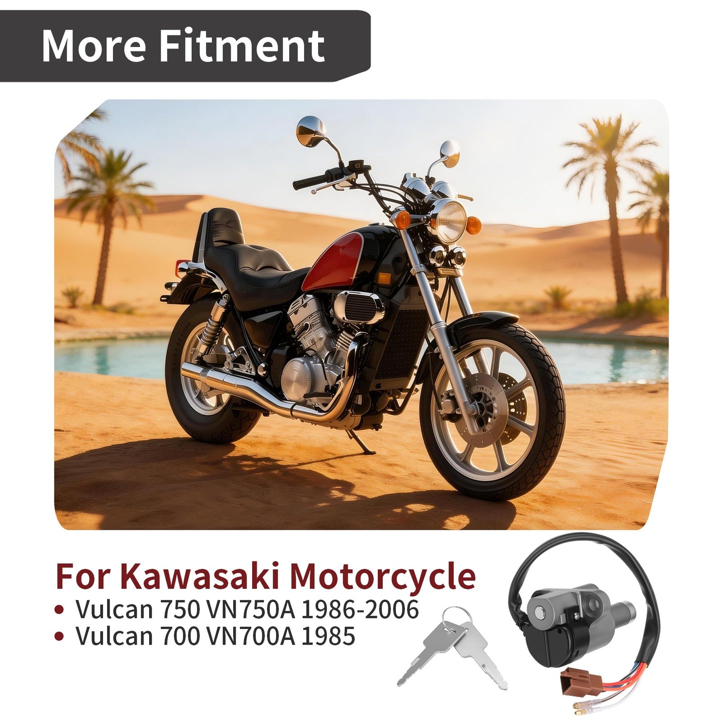 Ignition Key Switch Assembly for Kawasaki Vulcan 700 750 (1985–2006)