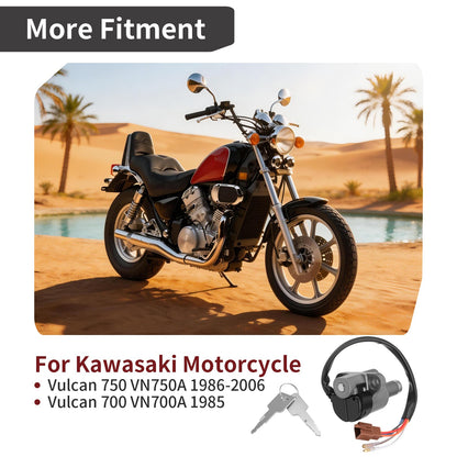 Ignition Key Switch Assembly for Kawasaki Vulcan 700 750 (1985–2006)