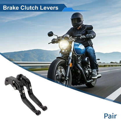 Short/Long Brake Clutch Levers for Suzuki GSXR600 (2006–2025) - Solid Black Pair
