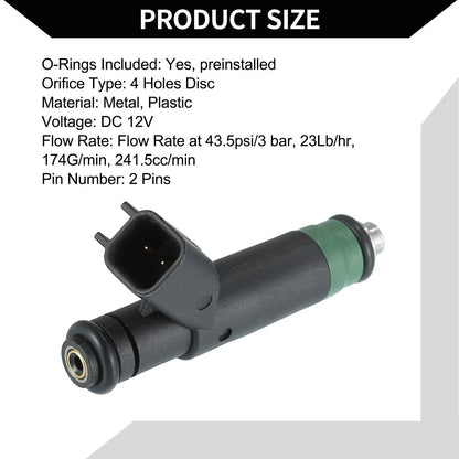 Fuel Injector for Dodge Ram 1500 2004-2007 4.7L Black 1 x Unit