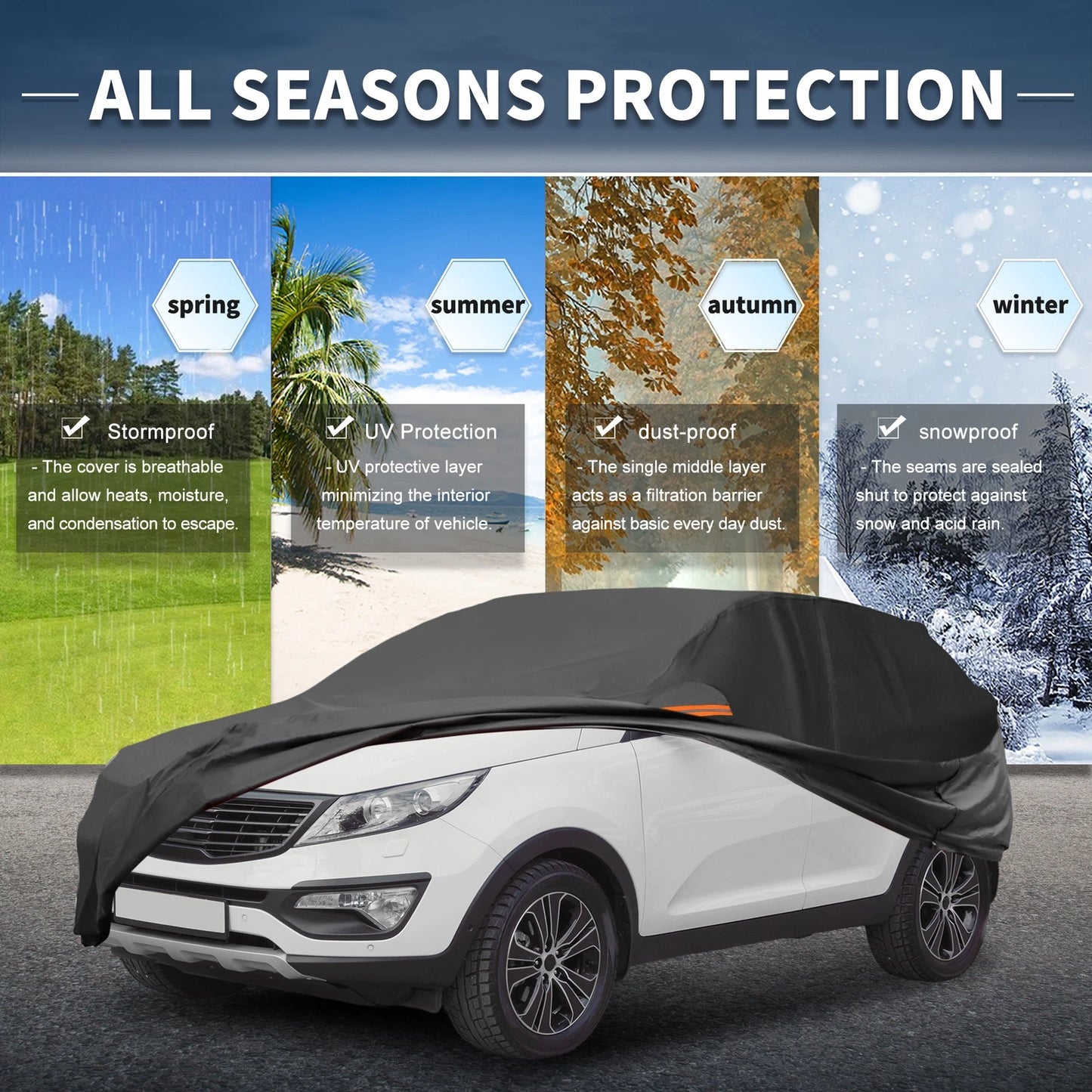 Waterproof Aluminum Film Car Cover for Kia Sportage (2017–2023)
