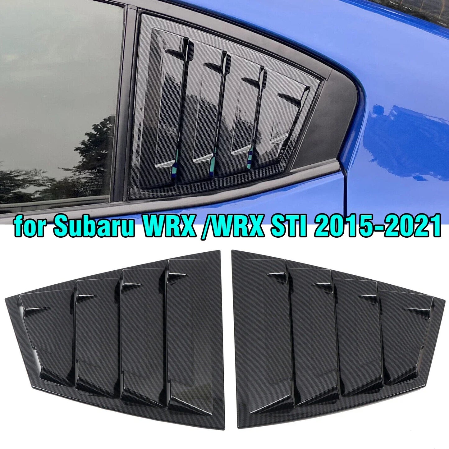 2 x Exterior Window Louver Shutter Cover for Subaru WRX/WRX STI (2015–2021)