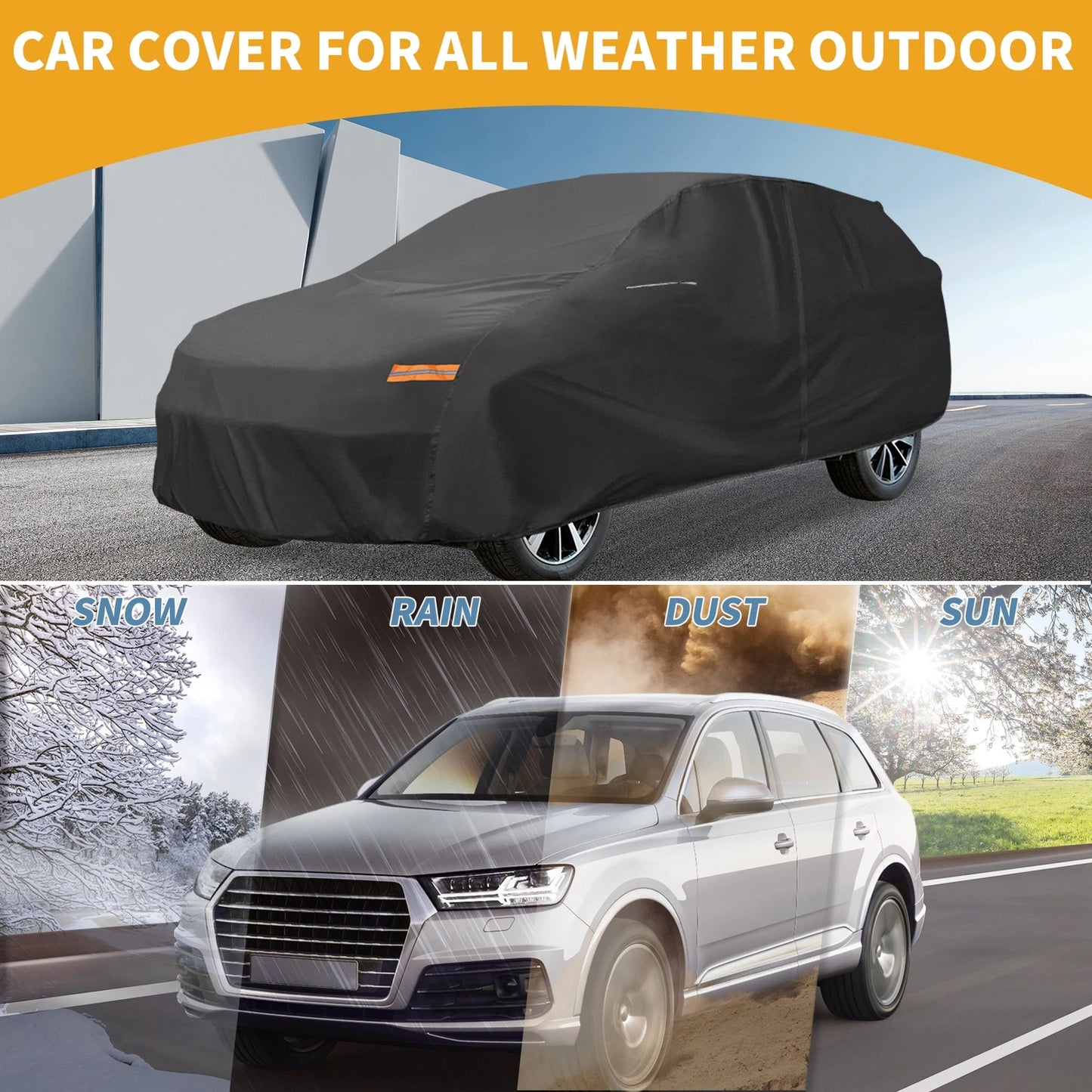 Waterproof Car Cover for Honda CR-V (2017–2023) 210D-PU with Zipper
