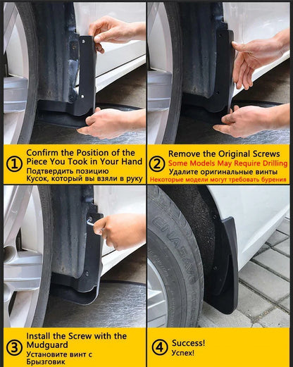 4x Front Rear Splash Mud Flaps Guards for Toyota Corolla (2014–2017)
