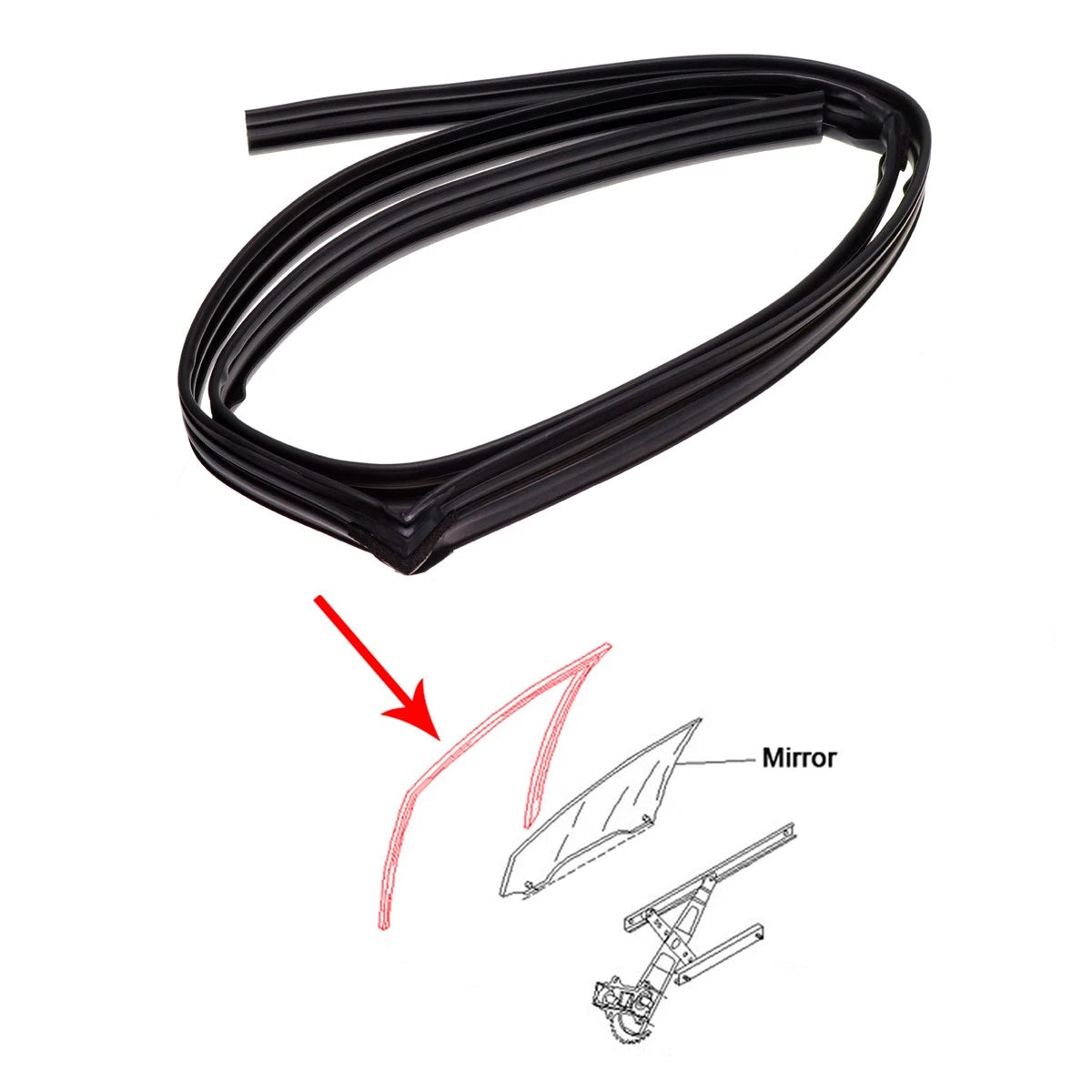 Rear Door Window Glass Run Channel for Honda Fit Hatchback 2001-2008