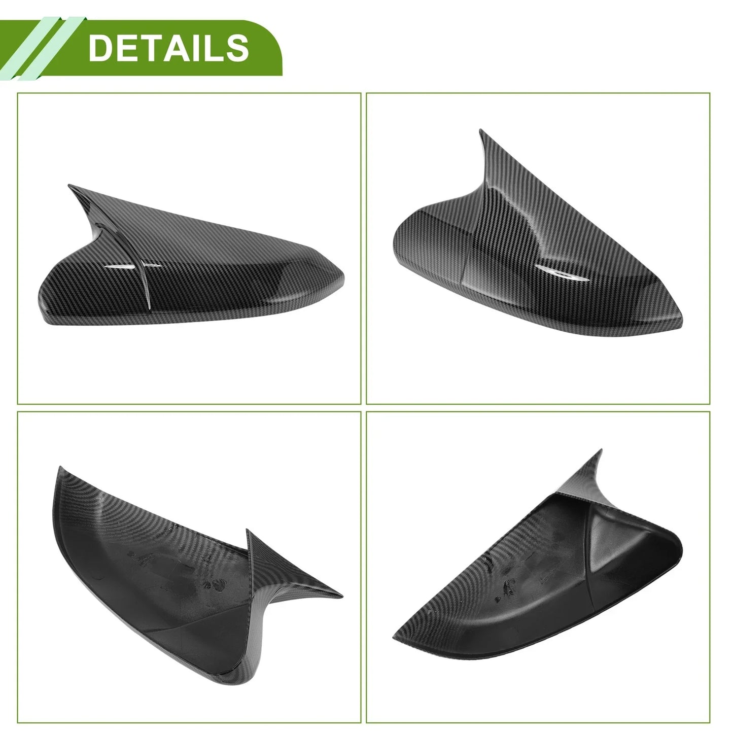 Left Right Side Mirror Cover Caps for Honda 10th Gen Civic (2016-2021)