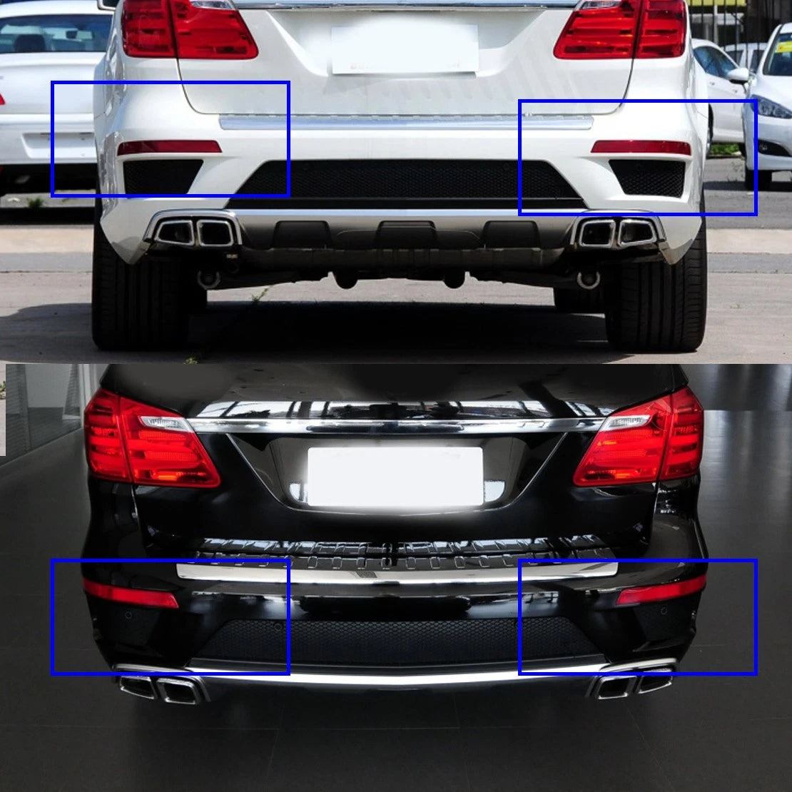 1 Pair Rear Bumper Reflectors for Mercedes GL X166 GL320 (2013-2016)