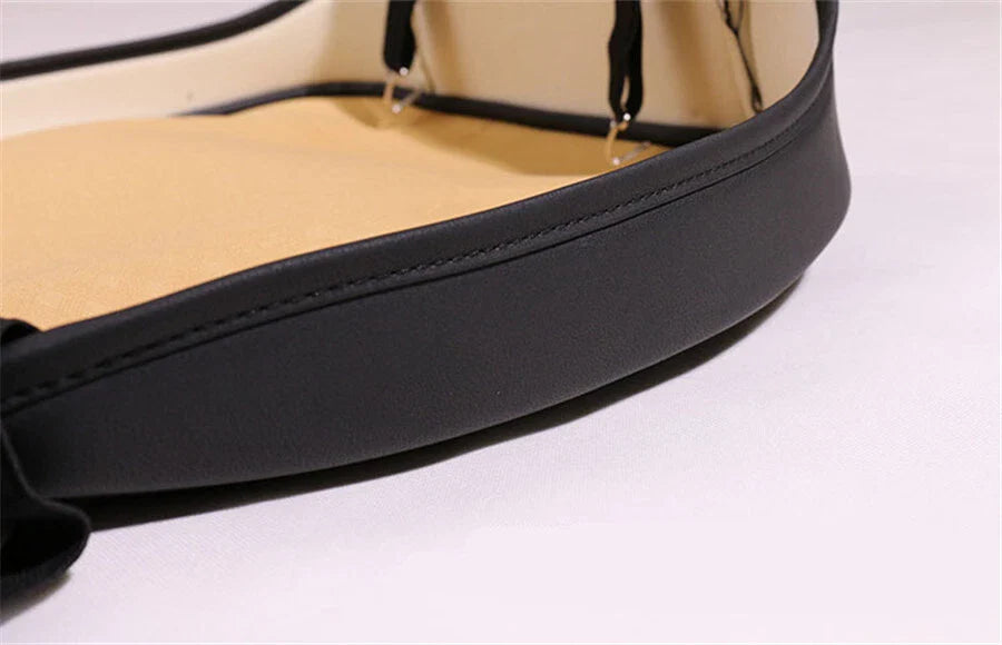 Black PU Leather Front Seat Cushion Pad Cover for Sedan Driver