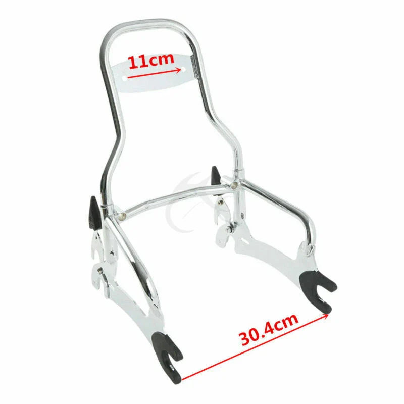 Chrome 12" Sissy Bar Black Backrest Mount Spools for Indian Chieftain (14-22)
