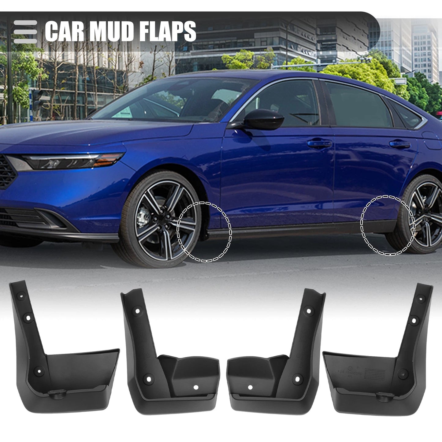 Set of 4 Mud Flaps Splash Guards for Honda Accord (2018–2019)
