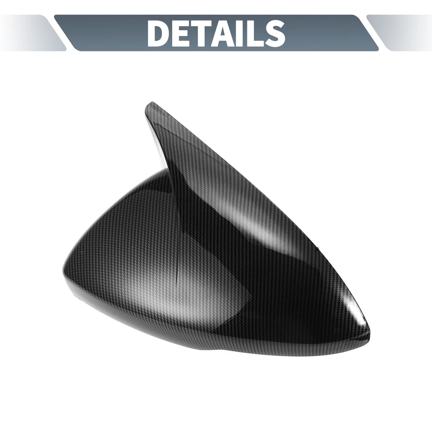 Pair Rearview Mirror Cover Overlay Black Carbon Fiber for Chevrolet Cruze (2017–2019)