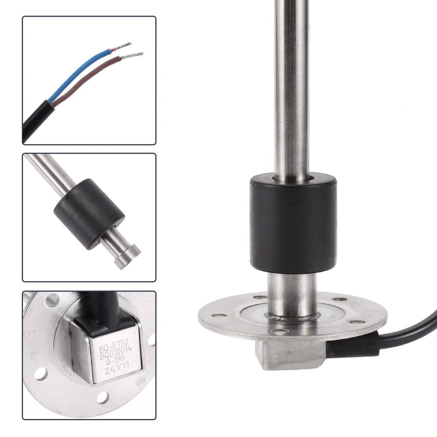 Fuel Sending Unit and Gauge Kit 0-190 Ohm 750mm for Boat Car