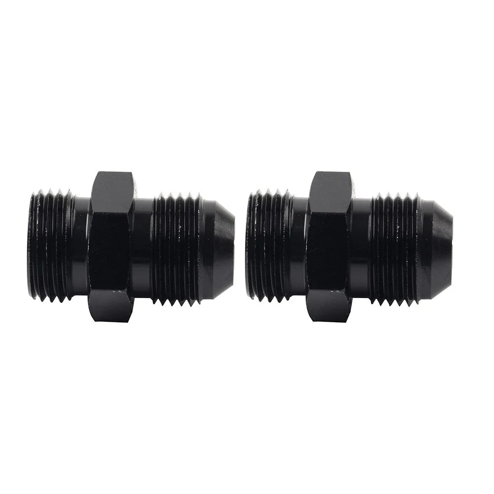 Black Aluminum AN12 Flare to 12AN ORB Male Fitting Adapter w/ O-Rings