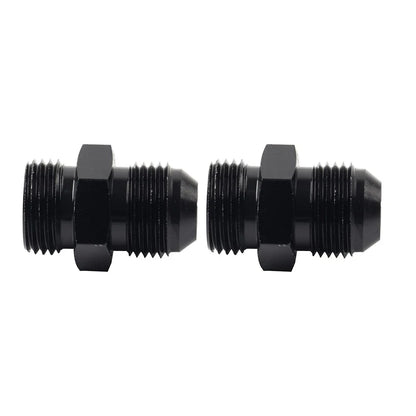 Black Aluminum AN12 Flare to 12AN ORB Male Fitting Adapter w/ O-Rings