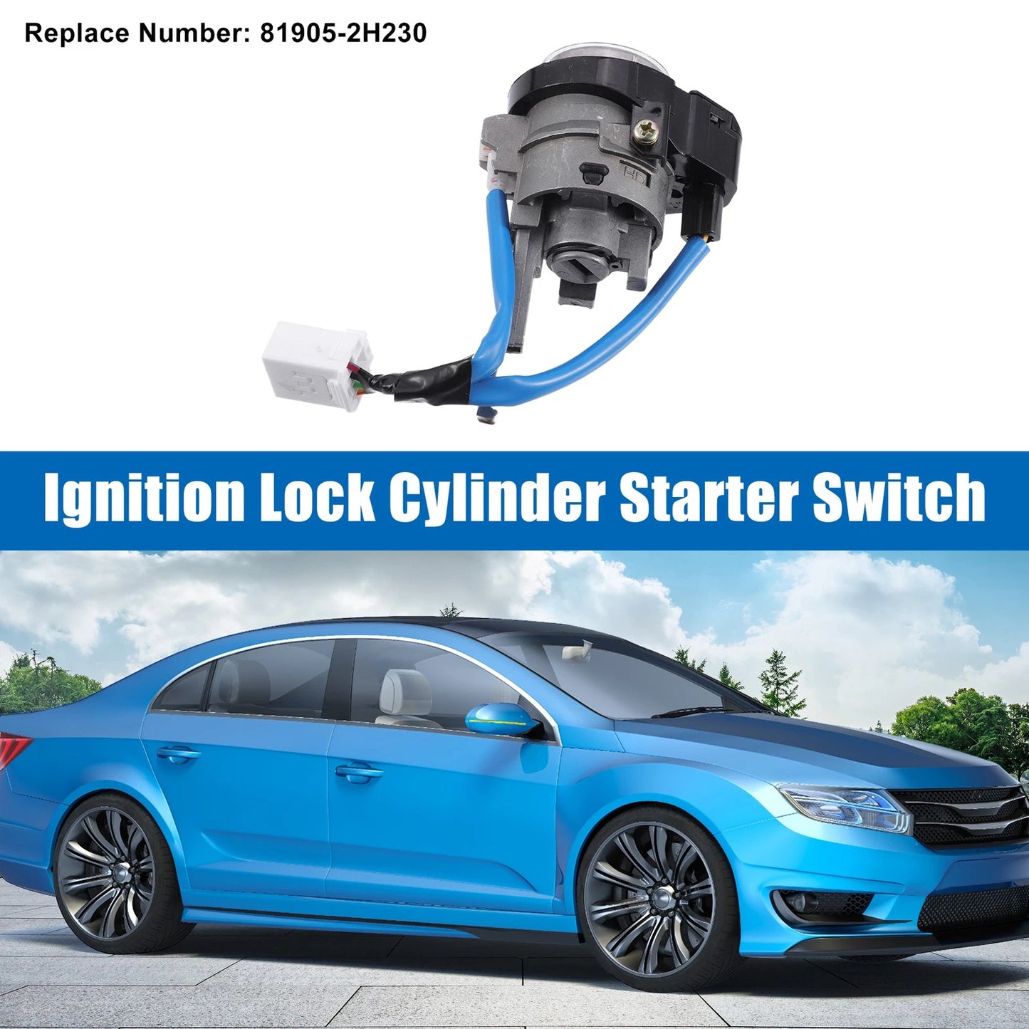 Ignition Switch Lock Cylinder w/ 2 Key for Hyundai Elantra (2001–2006)