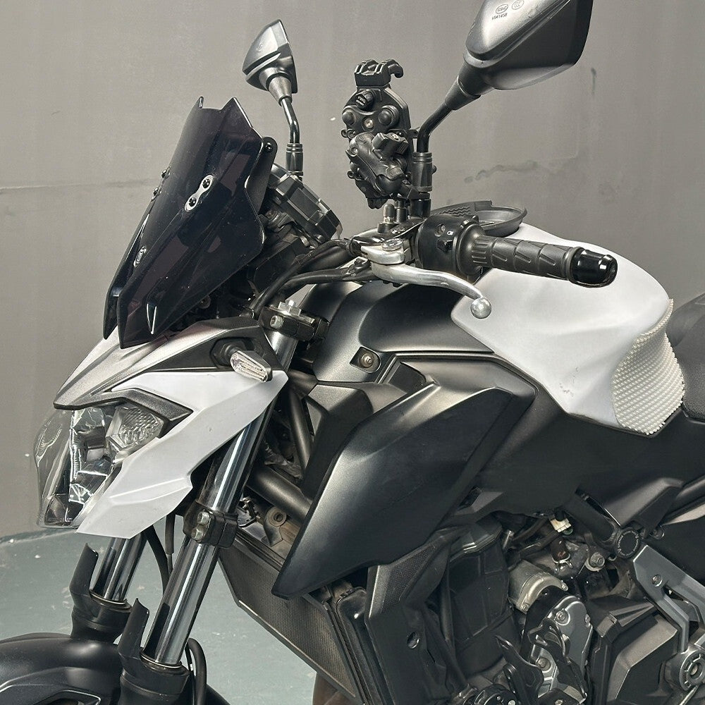 Windshield for Kawasaki Z650 (2017–2023) with GPS Sat Nav Extension Holder