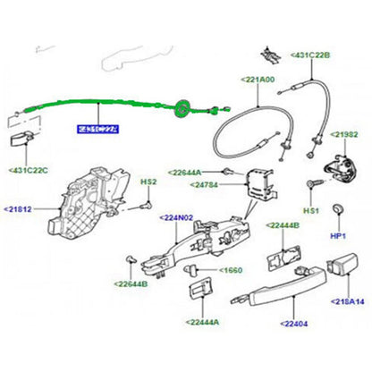 Front Door Internal Control Cable for Land Rover Freelander 2 (2008-2015)