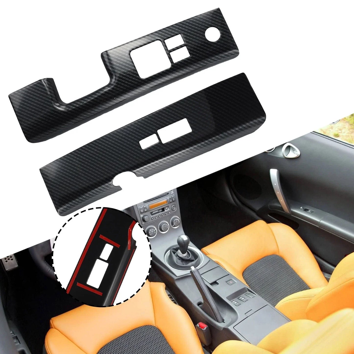 Glass Switch Covers for Nissan 350Z (2006–2008)