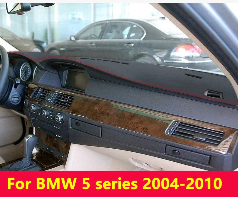 Red Leather Dash Cover Pad Mat for BMW E60 5 Series (2004–2010)