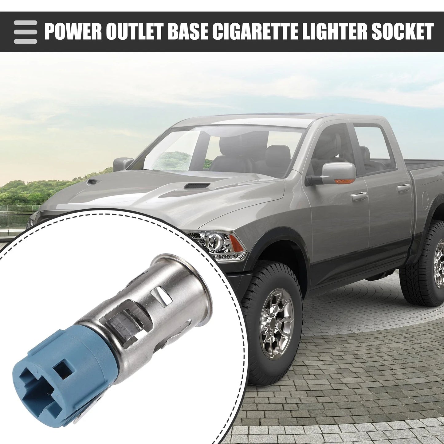 Power Outlet Cigarette Lighter Socket for Dodge Ram Jeep Chrysler (2002-2023)