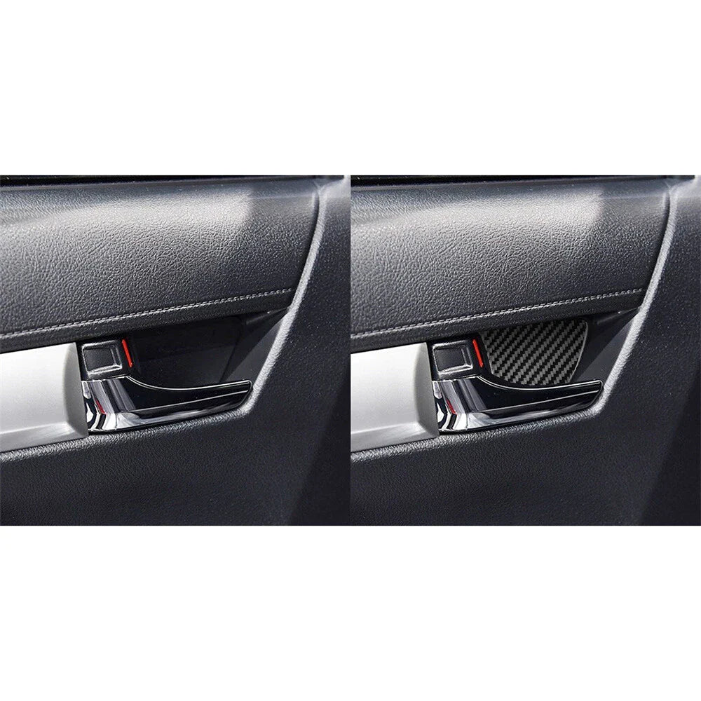 4Pcs Carbon Fiber Inside Door Bowl Cover Trim for Toyota Hilux (2015-2021)
