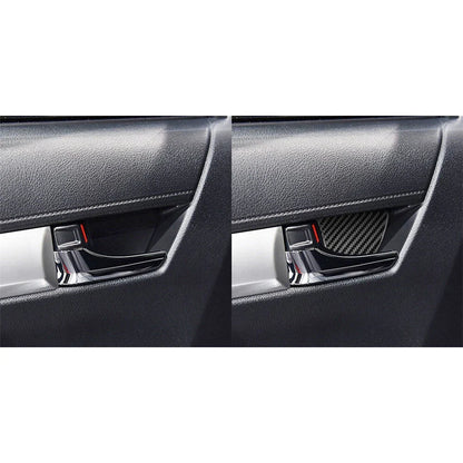 4Pcs Carbon Fiber Inside Door Bowl Cover Trim for Toyota Hilux (2015-2021)