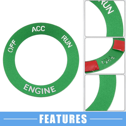 Engine Start Button Sticker for Dodge Charger Challenger Aluminum Alloy Green