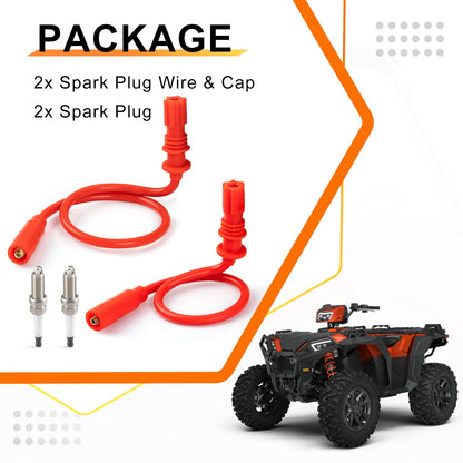 Spark Plug & Wire Set for Polaris Sportsman 1000 (2015–2024)