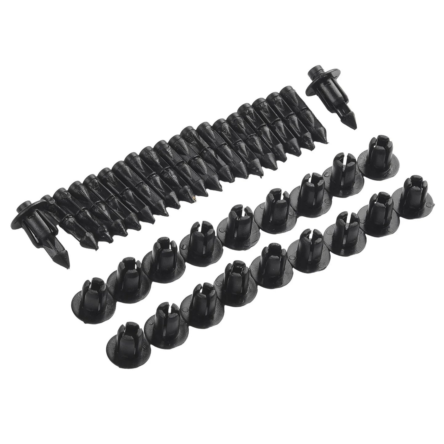 20pcs Black Plastic Panel Fastener Clips 6mm Hole for Retaining Fairings