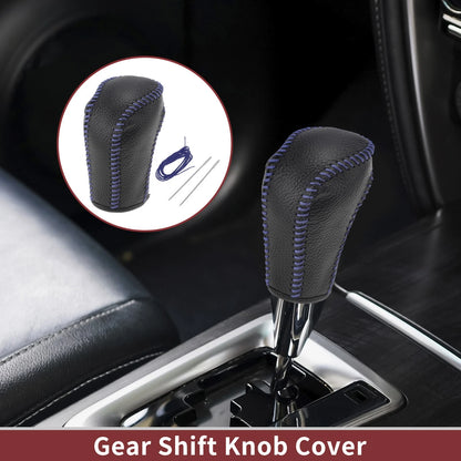 Gear Shift Knob Cover for Honda Inspire (1 Pc, Blue Faux Leather)