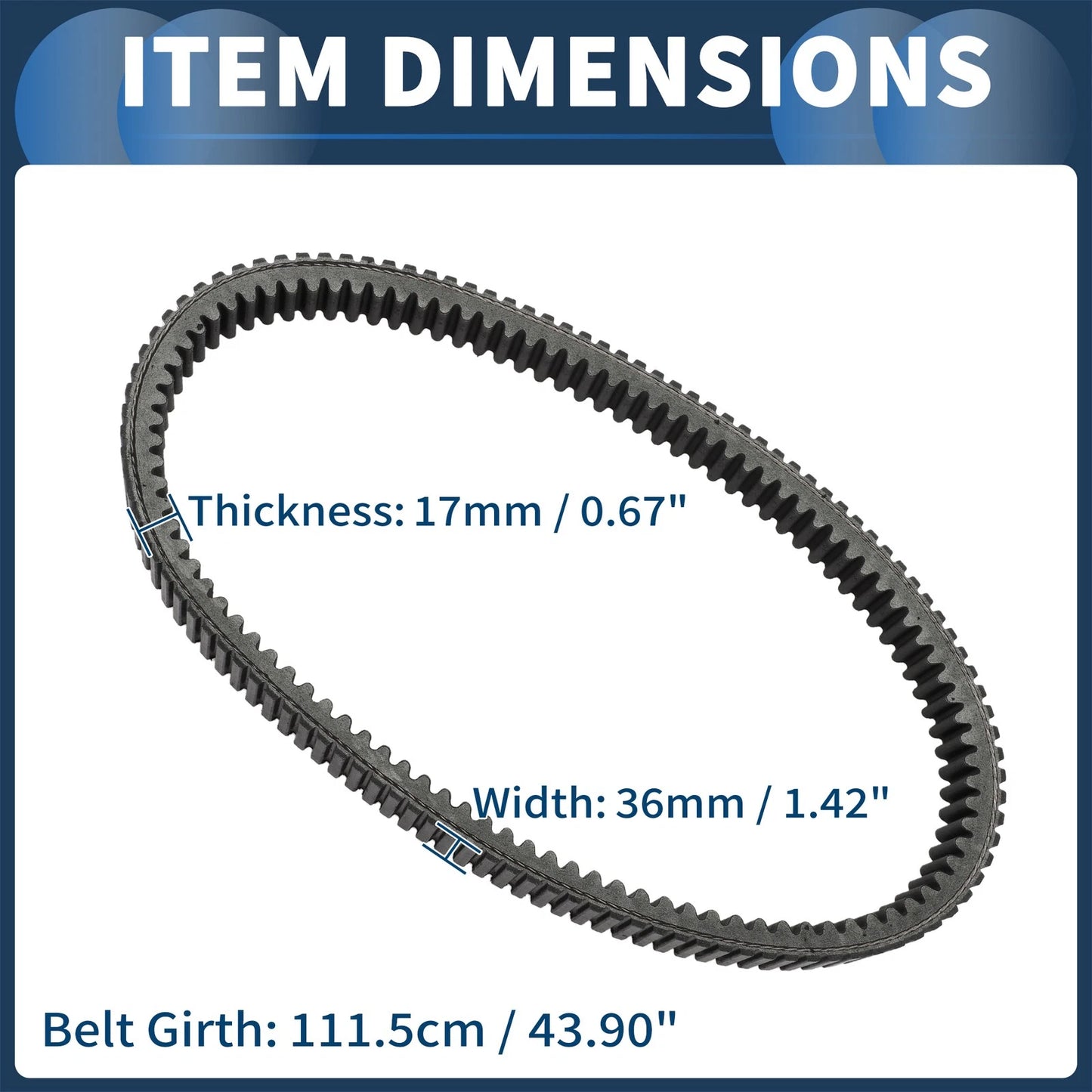 Drive Belt V-Belt No. 417300391 for Ski-Doo MXZ 800 (2003–2007)