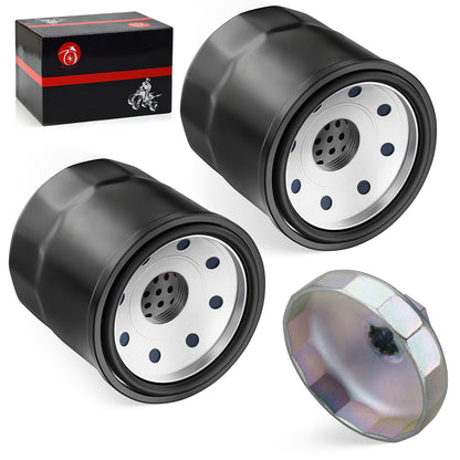 2 Oil Filters & Wrench Tool for Kawasaki Mule 1000 (2010–2030)
