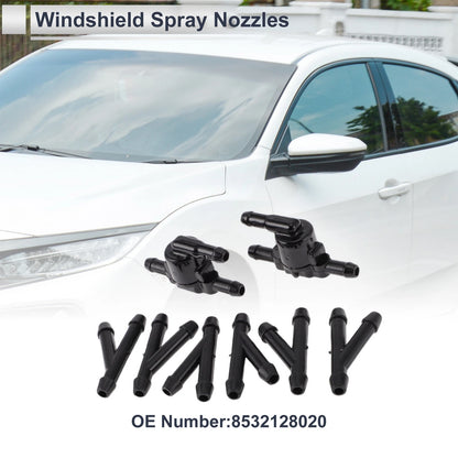 Washer Nozzle Set of 6 w/ Hose Connector for Toyota (No. 85321-28020)