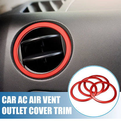 Set of 4 AC Air Vent Outlet Cover Ring Trim for Toyota Tundra (2014–2021) Red