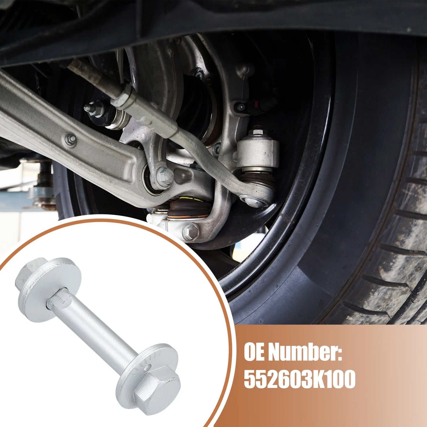 Set of 4 Auto Camber Eccentric Bolts for Hyundai Azera (2006–2011) No. 552603K100