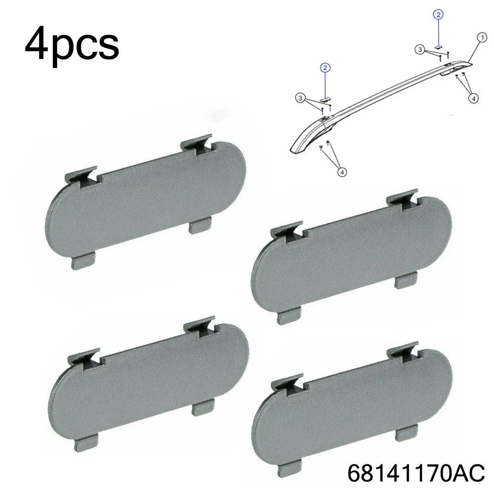 4x Roof Luggage Rack Side Rail Cover Assy for Jeep Cherokee (2014–2019)